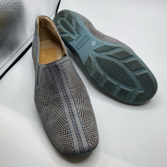SESTO MEUCCI BRILLA Blue Gray Silver Leather 7.5 Sneaker Loafer Walking Slipon - Picture 6 of 10